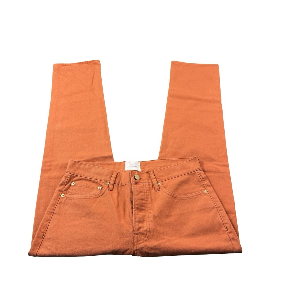 Sid Mashburn Orange 5 Pocket Woven Mens Jeans Size 32X30 Mint Button Fly‎